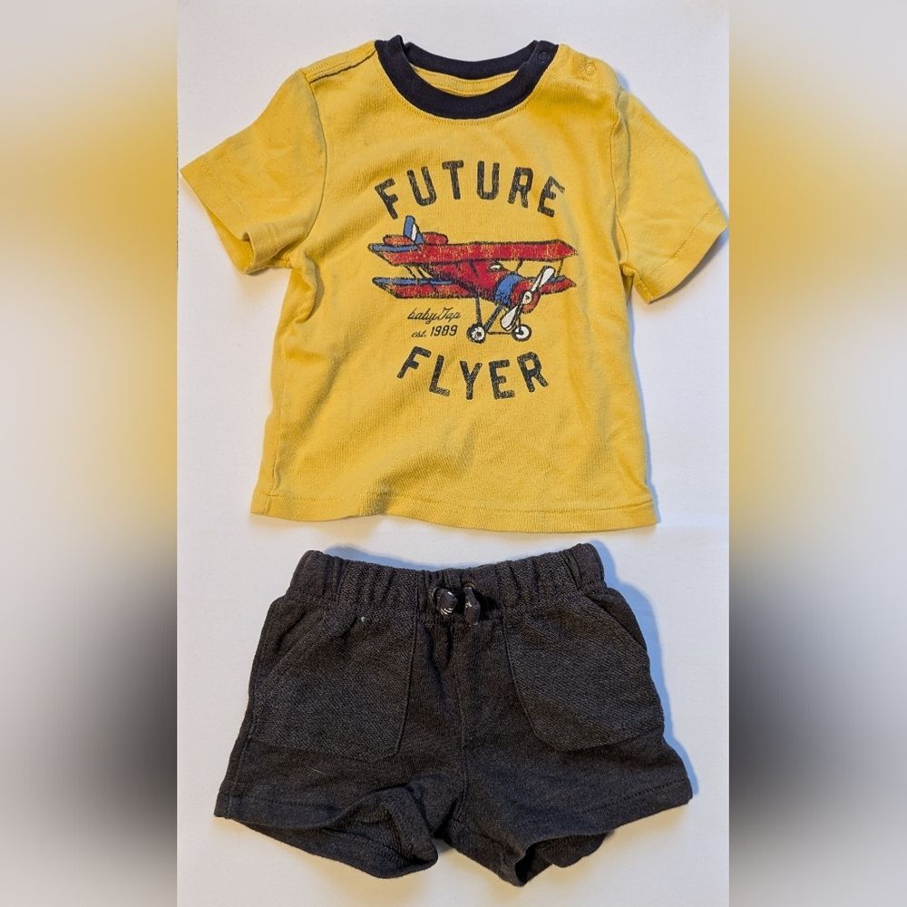 Carter's and Baby Gap "Future Flyer" Yellow and Gray Baby Outfit